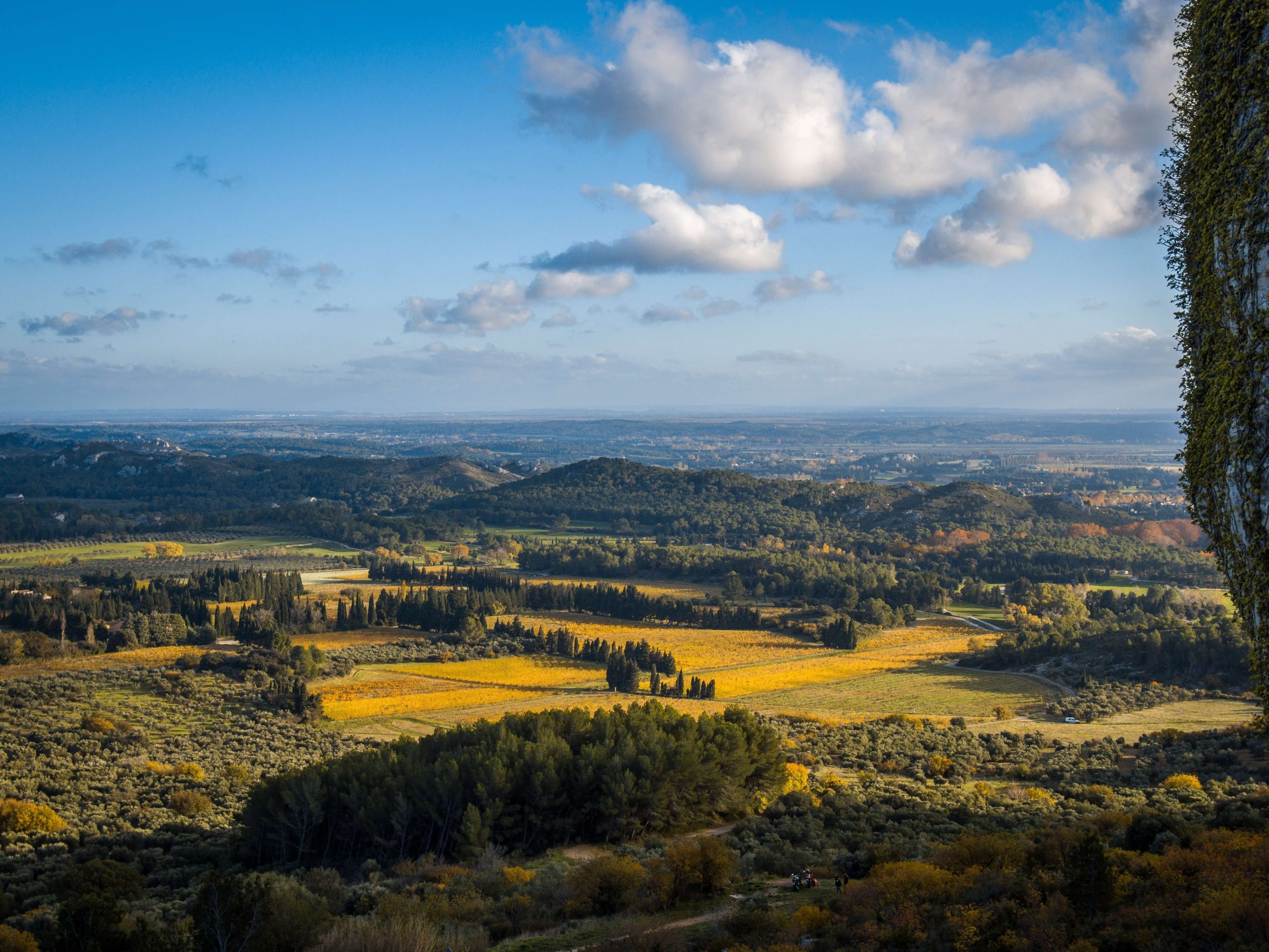 Vue du paysage depuis les Baux de Provence